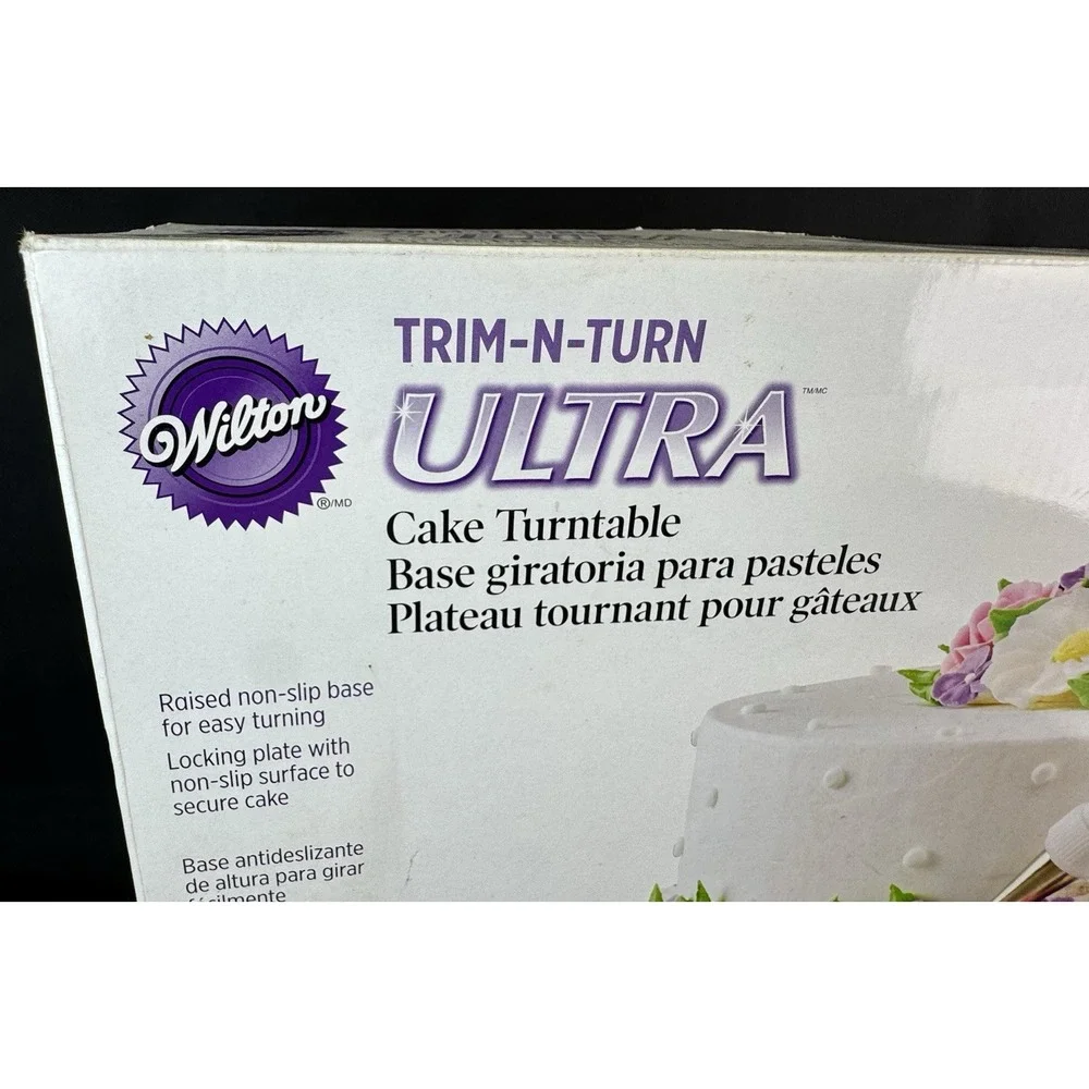 Wilton Trim-N-Turn Ultra Cake Turntable Lazy Susan Cake Decorating Stand Locks